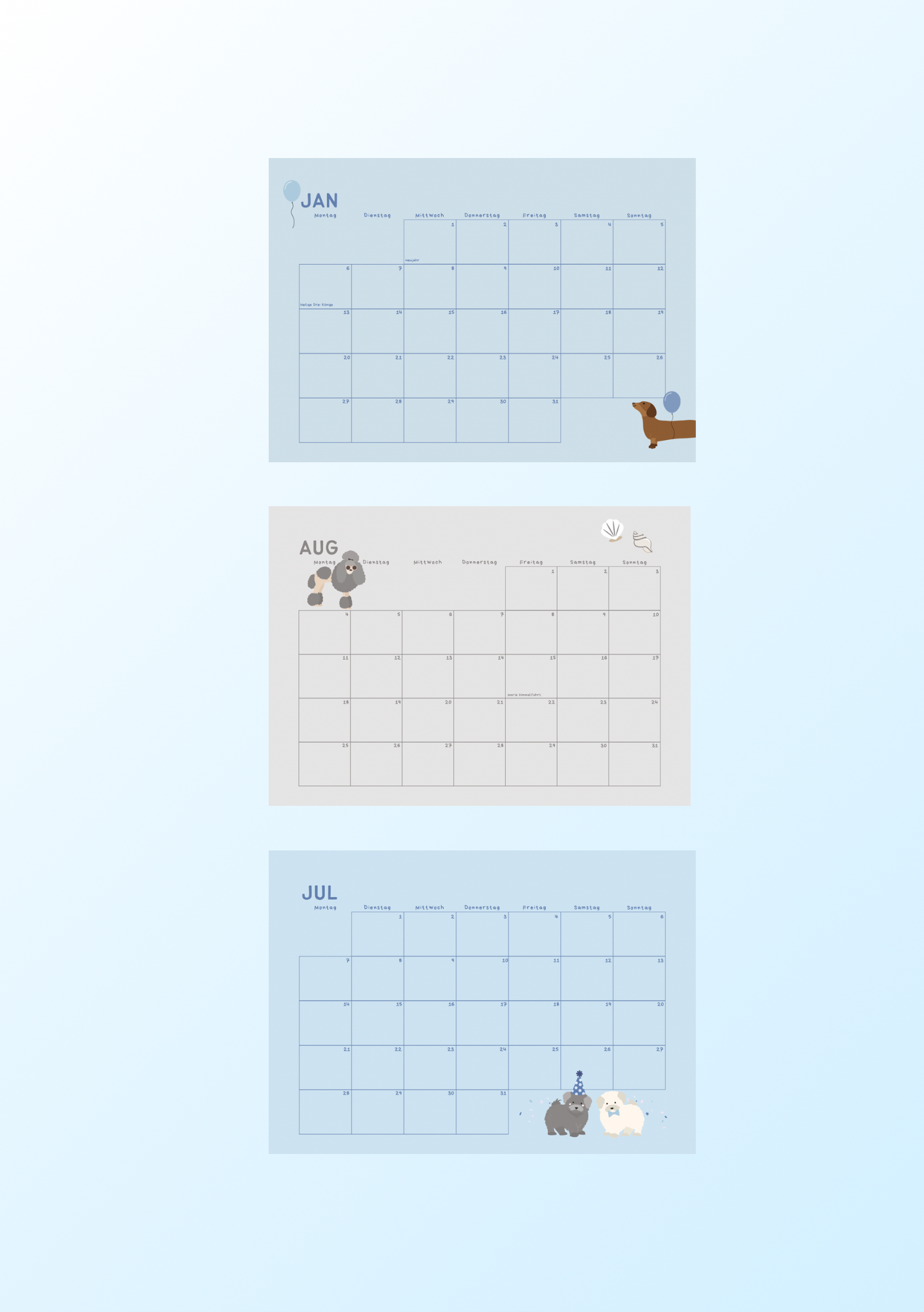 Wandkalender | Dackel & friends | 2025