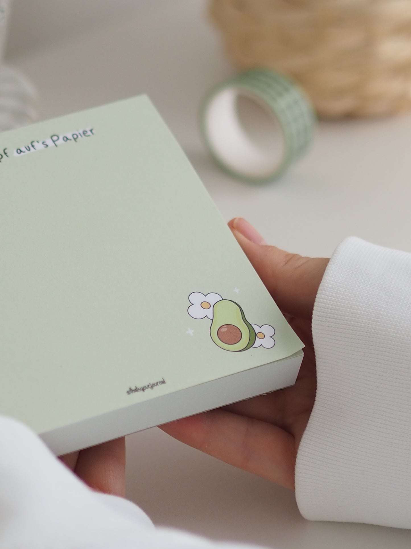 Notizblock | A6-Quadrat | Avocado