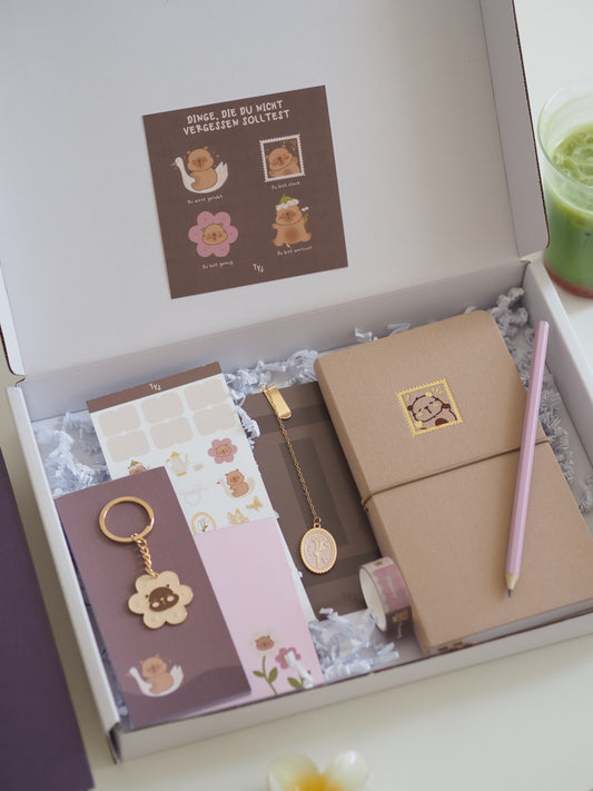 Schreibwaren-Box | Capybara | 8-teilig