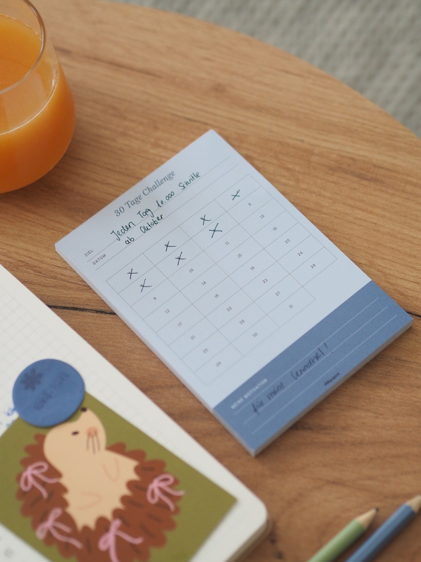 30-Tage-Challenge-Pad | A6 | Blau
