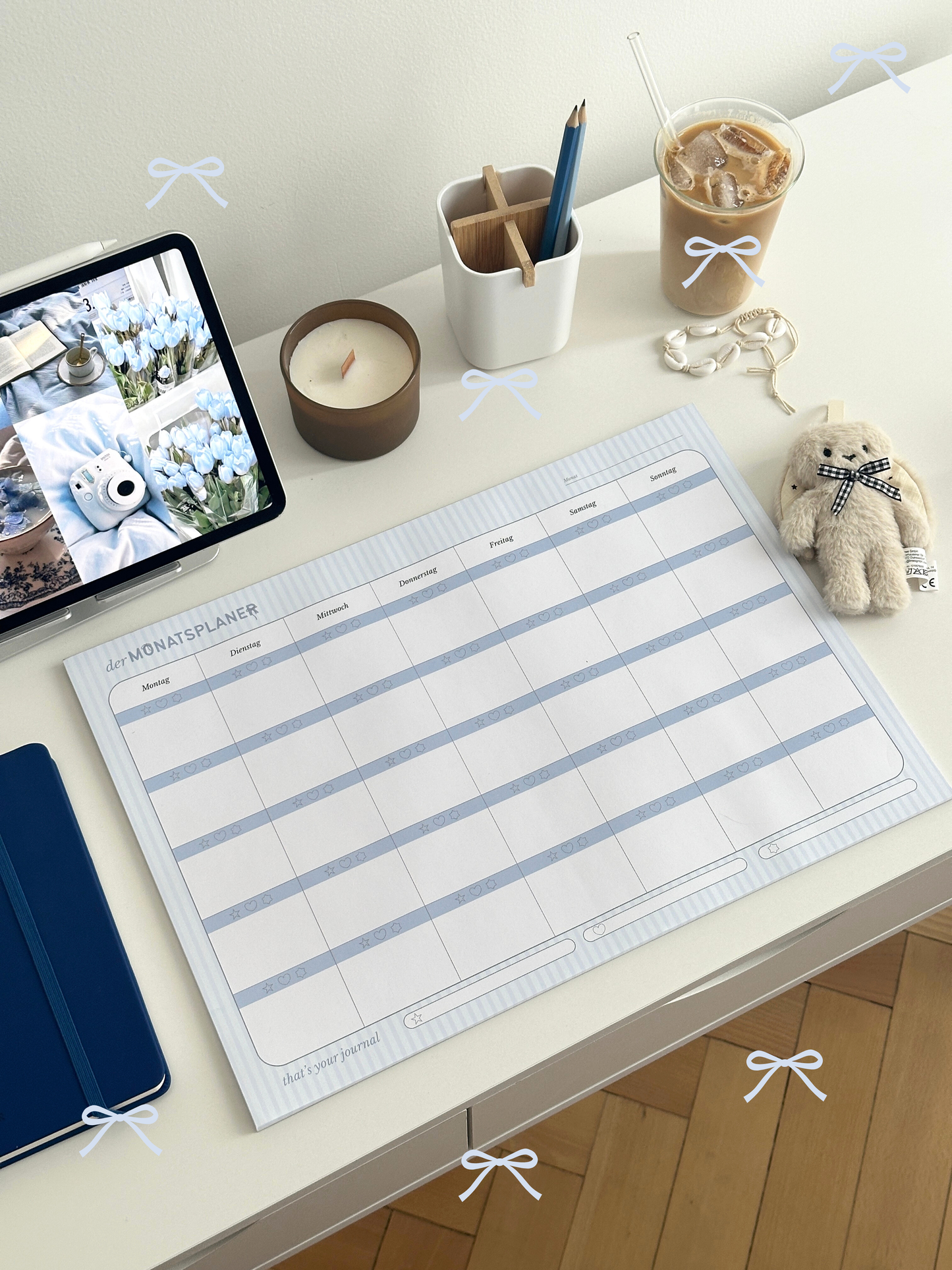 Monatsplaner | A3 | Schleifchen | Schreibtischunterlage
