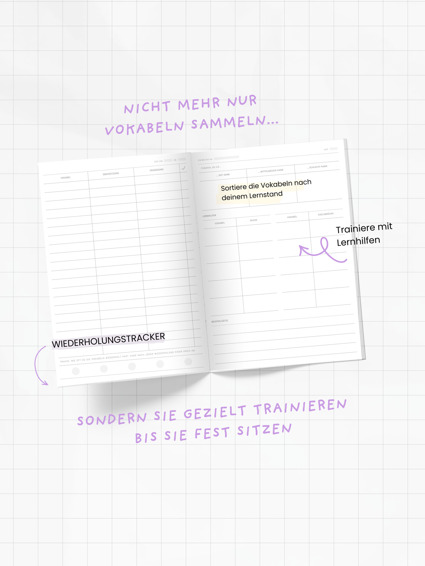 Vokabellernheft | rosa, gelb oder lila | TYJ