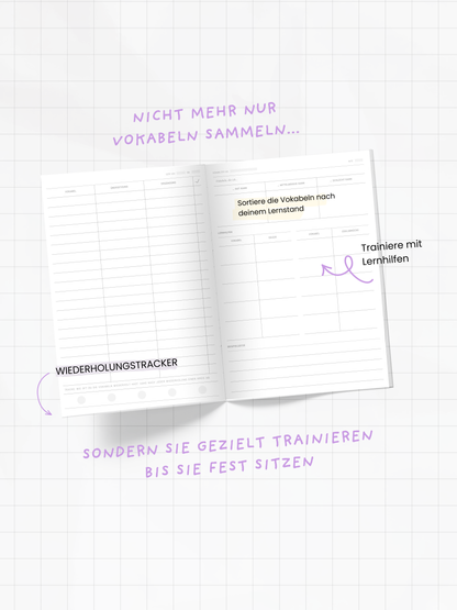 Vokabellernheft | rosa, gelb oder lila | TYJ