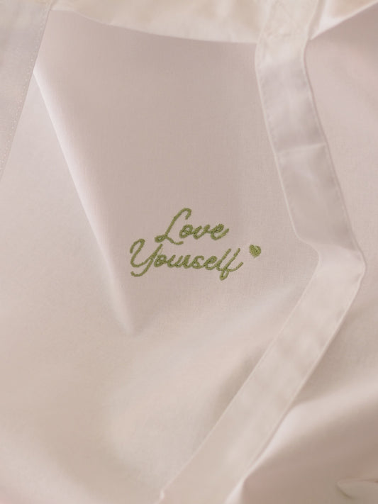 Tragebeutel mit Stickmotiv | Love yourself | in 3 verschiedenen Farben