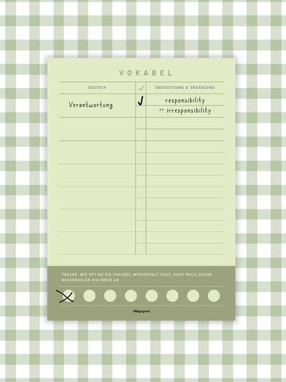 Vokabel-Pad | A6 | Grün