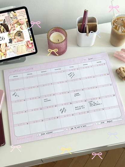 Monatsplaner | A3 | Schleifchen | Schreibtischunterlage
