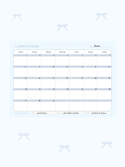 Monatsplaner | A3 | Schleifchen | Schreibtischunterlage